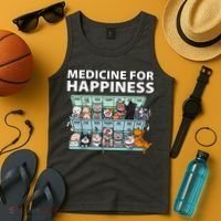 Medicine For Happiness Funny Cat Lover Tank Top thumb 4