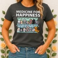 Medicine For Happiness Funny Cat Lover Women's T-Shirt thumb 2