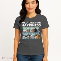 Medicine For Happiness Funny Cat Lover Women's T-Shirt thumb 4