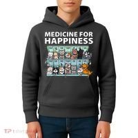 Medicine For Happiness Funny Cat Lover Kids Hoodie thumb 4