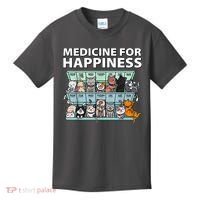 Medicine For Happiness Funny Cat Lover Kids T-Shirt thumb 0