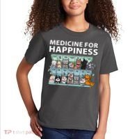 Medicine For Happiness Funny Cat Lover Kids T-Shirt thumb 2