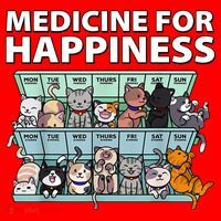 Medicine For Happiness Funny Cat Lover Santa Hat thumb 1