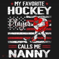 My Favorite Hockey Player Calls Me Nanny Us Flag Funny Gift Women's Hoodie thumb 2