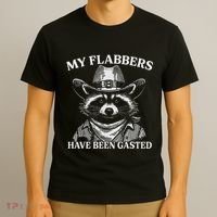 My Flabbers Have Been Gasted Funny Raccoon Cowboy T-Shirt thumb 3
