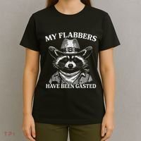 My Flabbers Have Been Gasted Funny Raccoon Cowboy T-Shirt thumb 4
