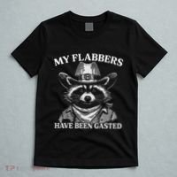 My Flabbers Have Been Gasted Funny Raccoon Cowboy T-Shirt thumb 5