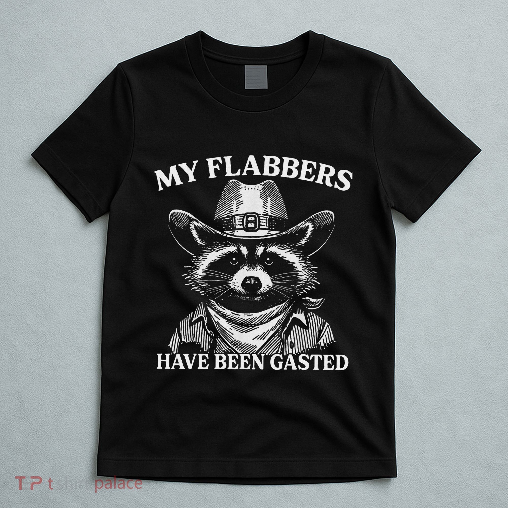 My Flabbers Have Been Gasted Funny Raccoon Cowboy T-Shirt