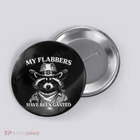My Flabbers Have Been Gasted Funny Raccoon Cowboy Button thumb 0