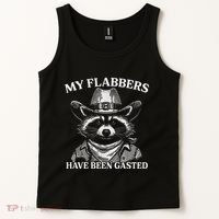 My Flabbers Have Been Gasted Funny Raccoon Cowboy Tank Top thumb 2