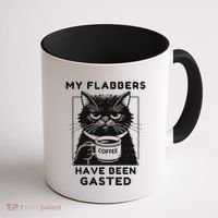 My Flabbers Have Been Gasted Distressed Retro Funny Cat Coffee Mug thumb 1