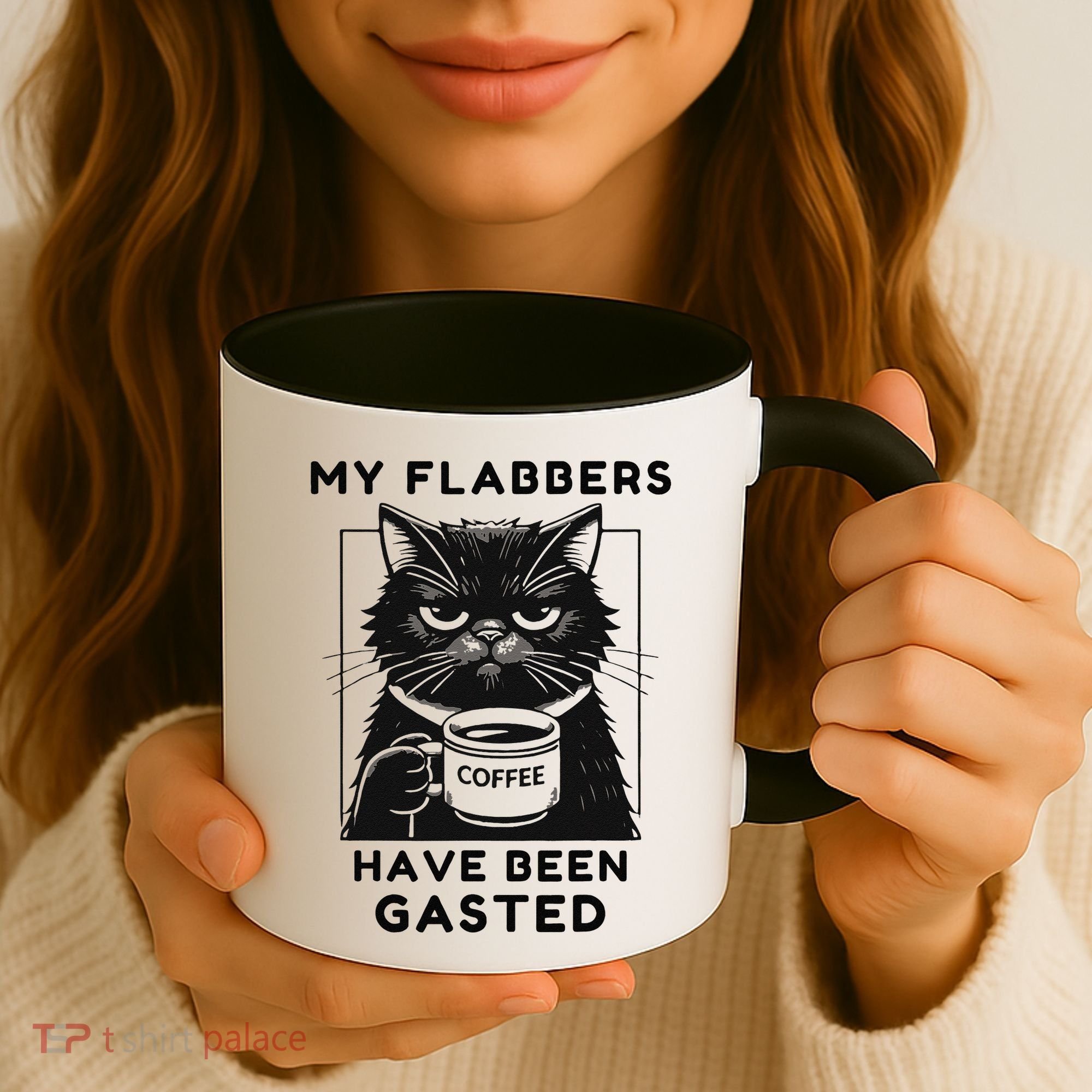 My Flabbers Have Been Gasted Distressed Retro Funny Cat Coffee Mug