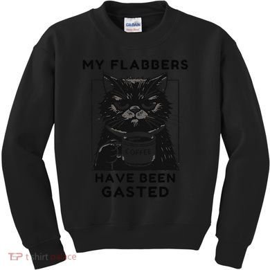 My Flabbers Have Been Gasted Distressed Retro Funny Cat Kids Sweatshirt