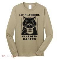 My Flabbers Have Been Gasted Distressed Retro Funny Cat Long Sleeve Shirt thumb 0