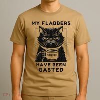 My Flabbers Have Been Gasted Distressed Retro Funny Cat T-Shirt thumb 3