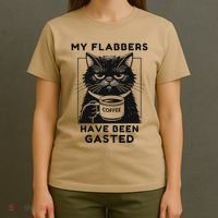 My Flabbers Have Been Gasted Distressed Retro Funny Cat T-Shirt thumb 4