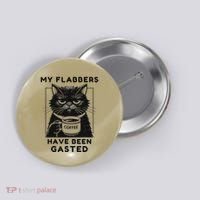 My Flabbers Have Been Gasted Distressed Retro Funny Cat Button thumb 0