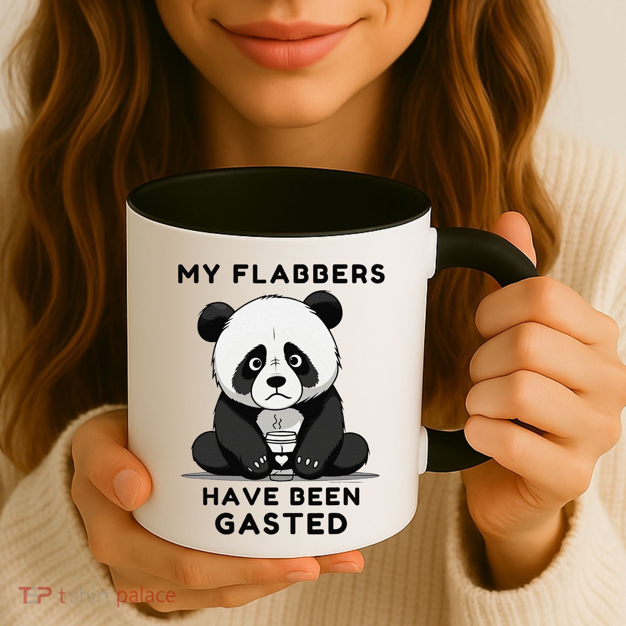 My Flabbers Have Been Gasted Distressed Retro Cute Panda Coffee Mug
