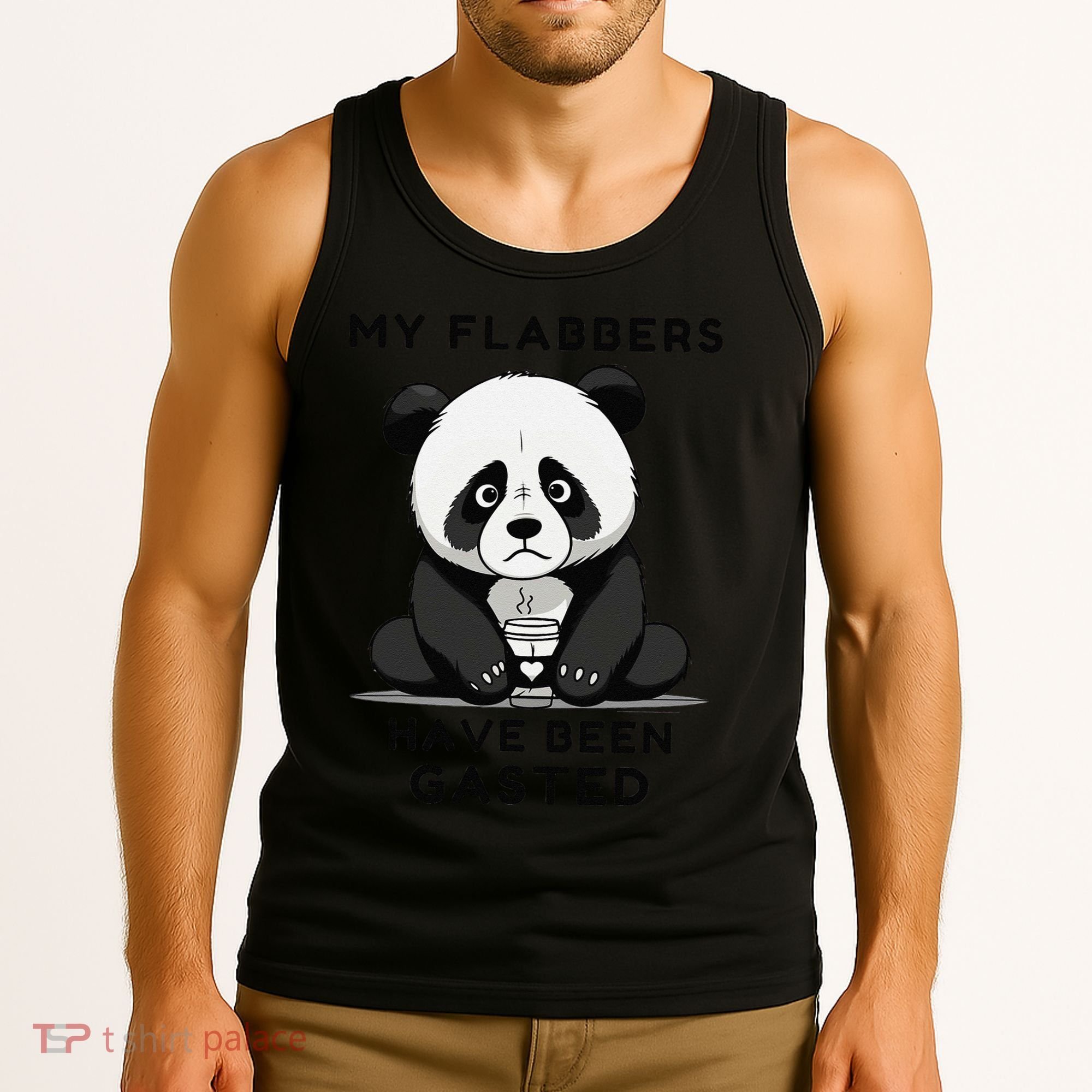 My Flabbers Have Been Gasted Distressed Retro Cute Panda Tank Top