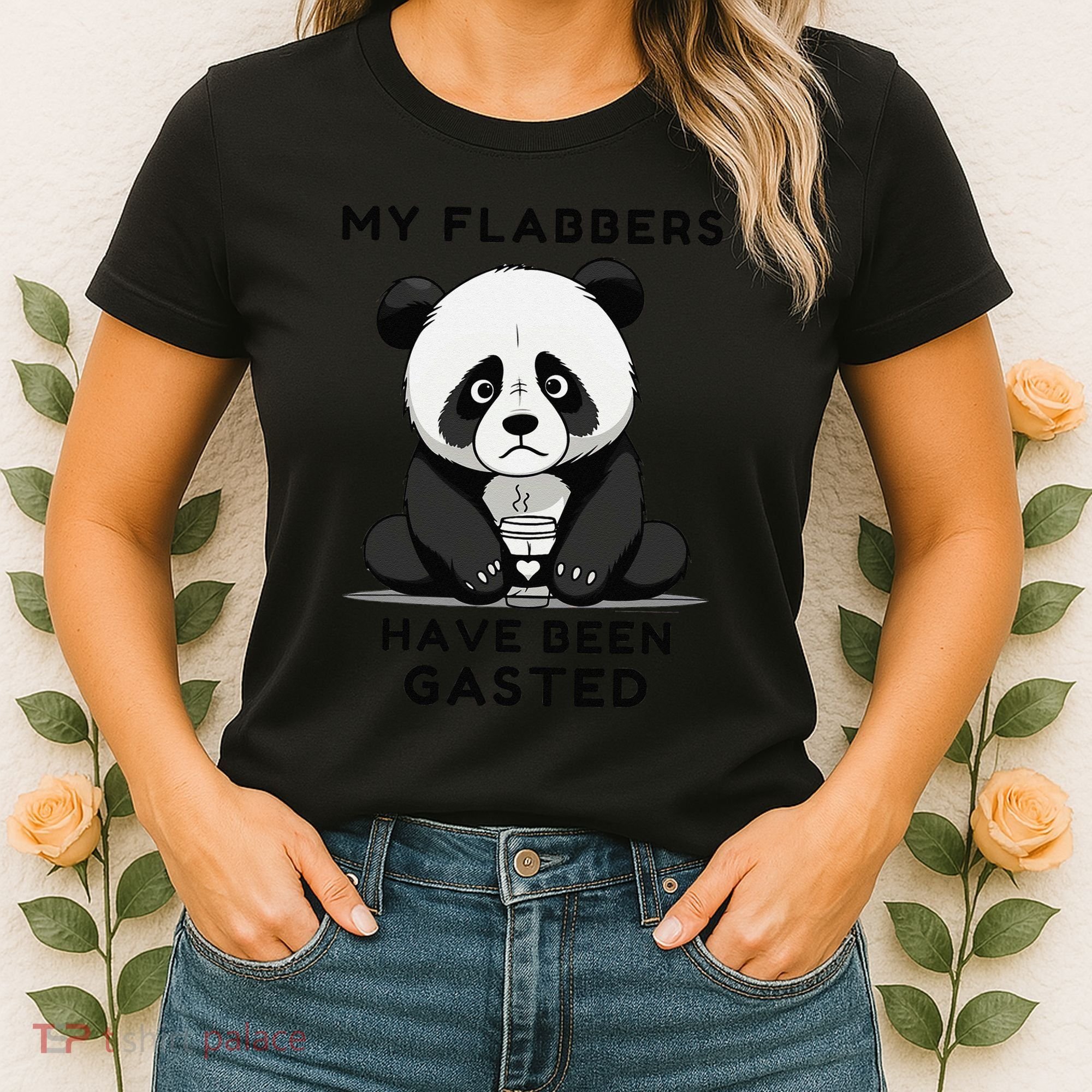 My Flabbers Have Been Gasted Distressed Retro Cute Panda Women's T-Shirt