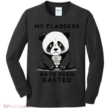 My Flabbers Have Been Gasted Distressed Retro Cute Panda Kids Long Sleeve Shirt