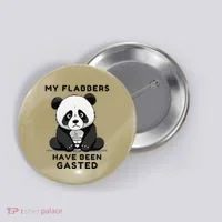 My Flabbers Have Been Gasted Distressed Retro Cute Panda Button thumb 0