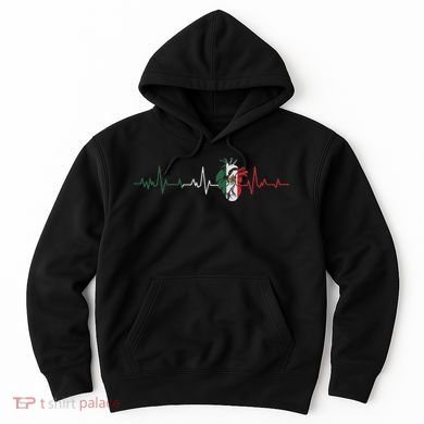 Mexico Flag Heartbeat For Mexican Pride Mexican Flag Root Hoodie