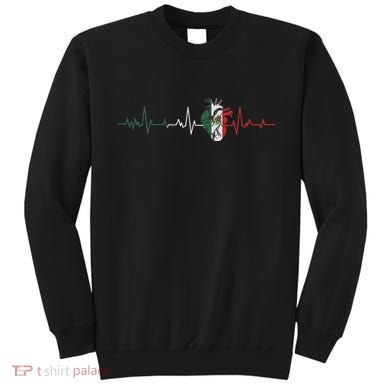 Mexico Flag Heartbeat For Mexican Pride Mexican Flag Root Sweatshirt