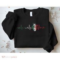 Mexico Flag Heartbeat For Mexican Pride Mexican Flag Root Sweatshirt thumb 2