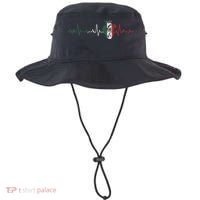 Mexico Flag Heartbeat For Mexican Pride Mexican Flag Root Bucket Hat thumb 0