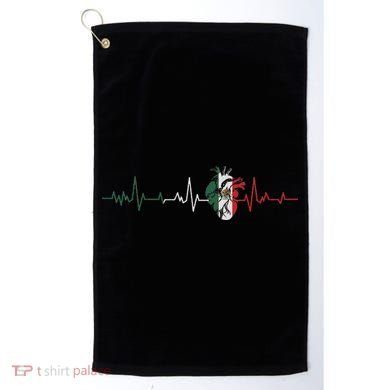Mexico Flag Heartbeat For Mexican Pride Mexican Flag Root Golf Towel