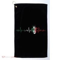 Mexico Flag Heartbeat For Mexican Pride Mexican Flag Root Golf Towel thumb 0