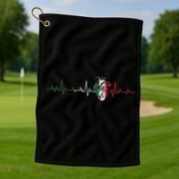 Mexico Flag Heartbeat For Mexican Pride Mexican Flag Root Golf Towel thumb 1
