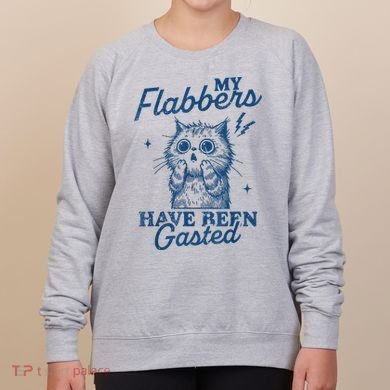 My Flabbers Have Been Gasted Distressed Retro Funny Cat Women's Sweatshirt