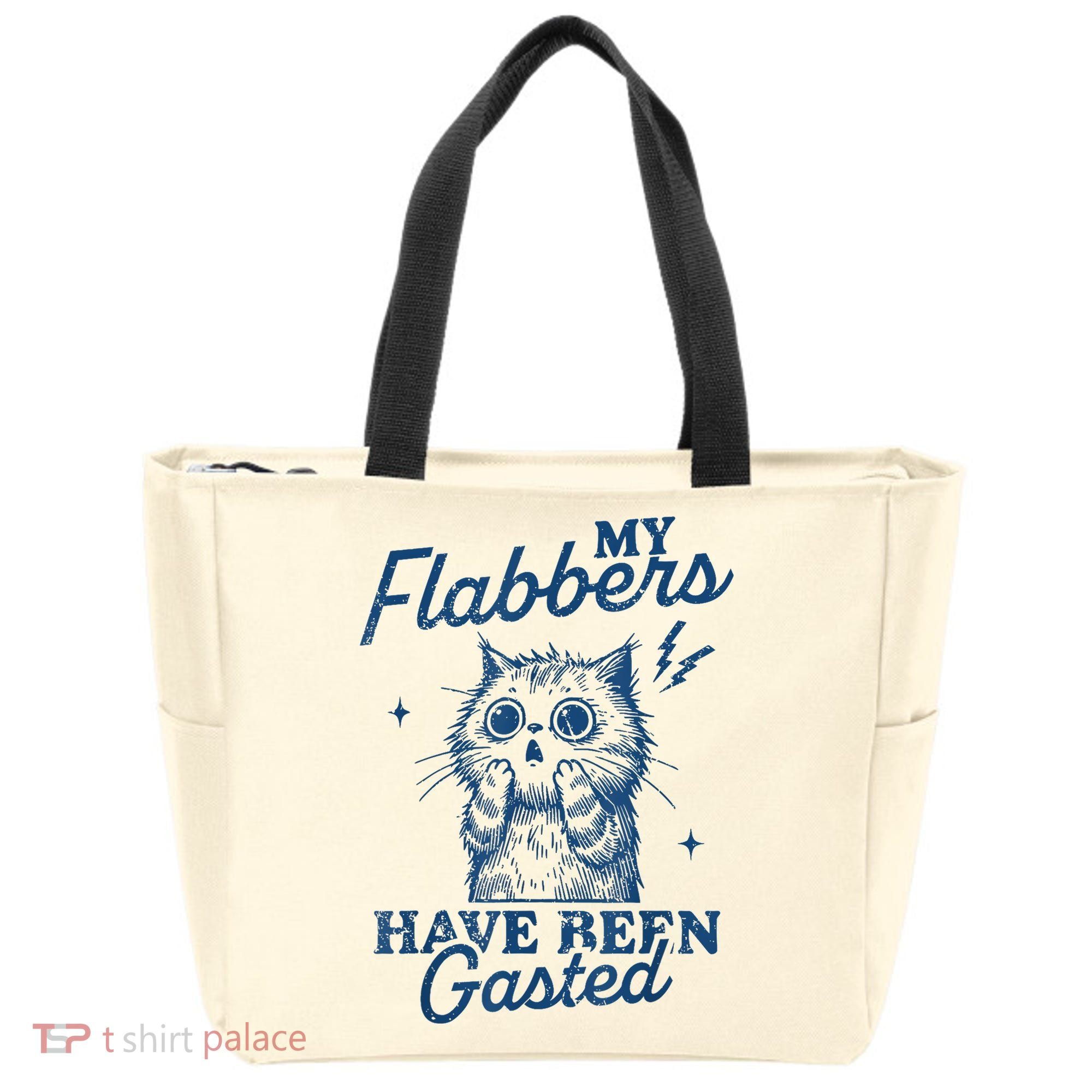 My Flabbers Have Been Gasted Distressed Retro Funny Cat Tote Bag