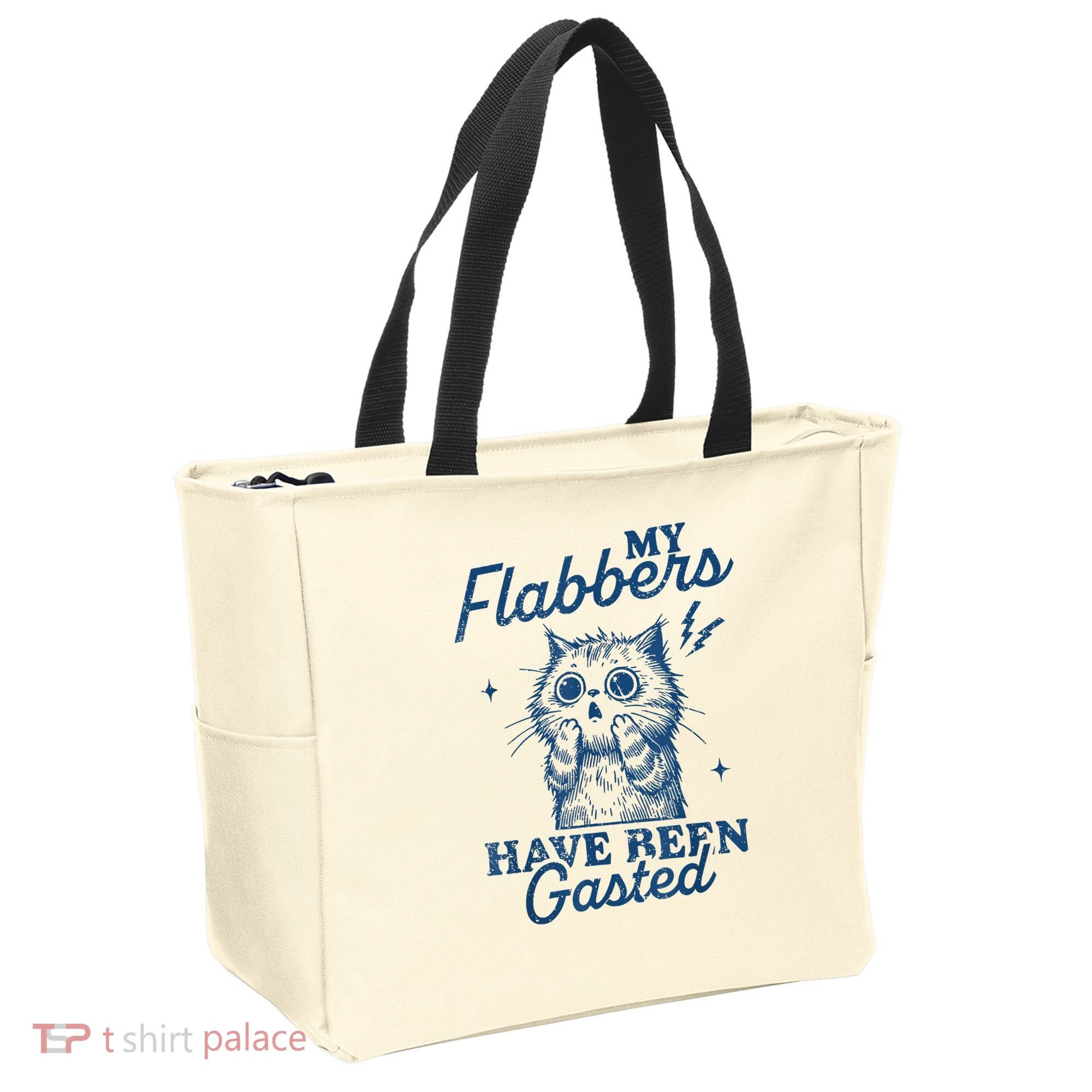 My Flabbers Have Been Gasted Distressed Retro Funny Cat Tote Bag