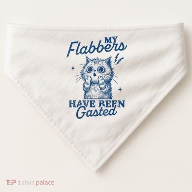 My Flabbers Have Been Gasted Distressed Retro Funny Cat USA-Made Doggie Bandana
