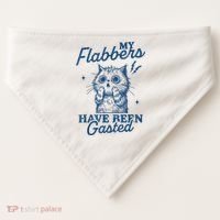 My Flabbers Have Been Gasted Distressed Retro Funny Cat USA-Made Doggie Bandana thumb 0