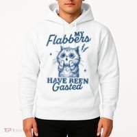 My Flabbers Have Been Gasted Distressed Retro Funny Cat Hoodie thumb 2