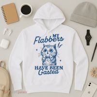 My Flabbers Have Been Gasted Distressed Retro Funny Cat Hoodie thumb 3