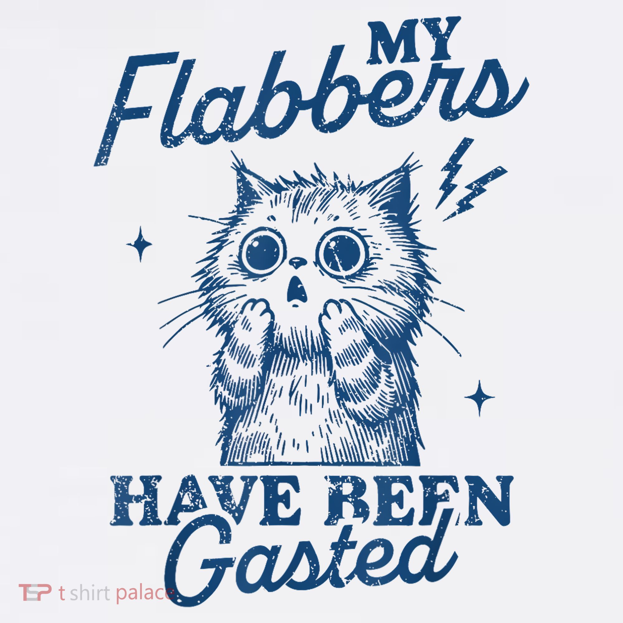My Flabbers Have Been Gasted Distressed Retro Funny Cat Long Sleeve Shirt