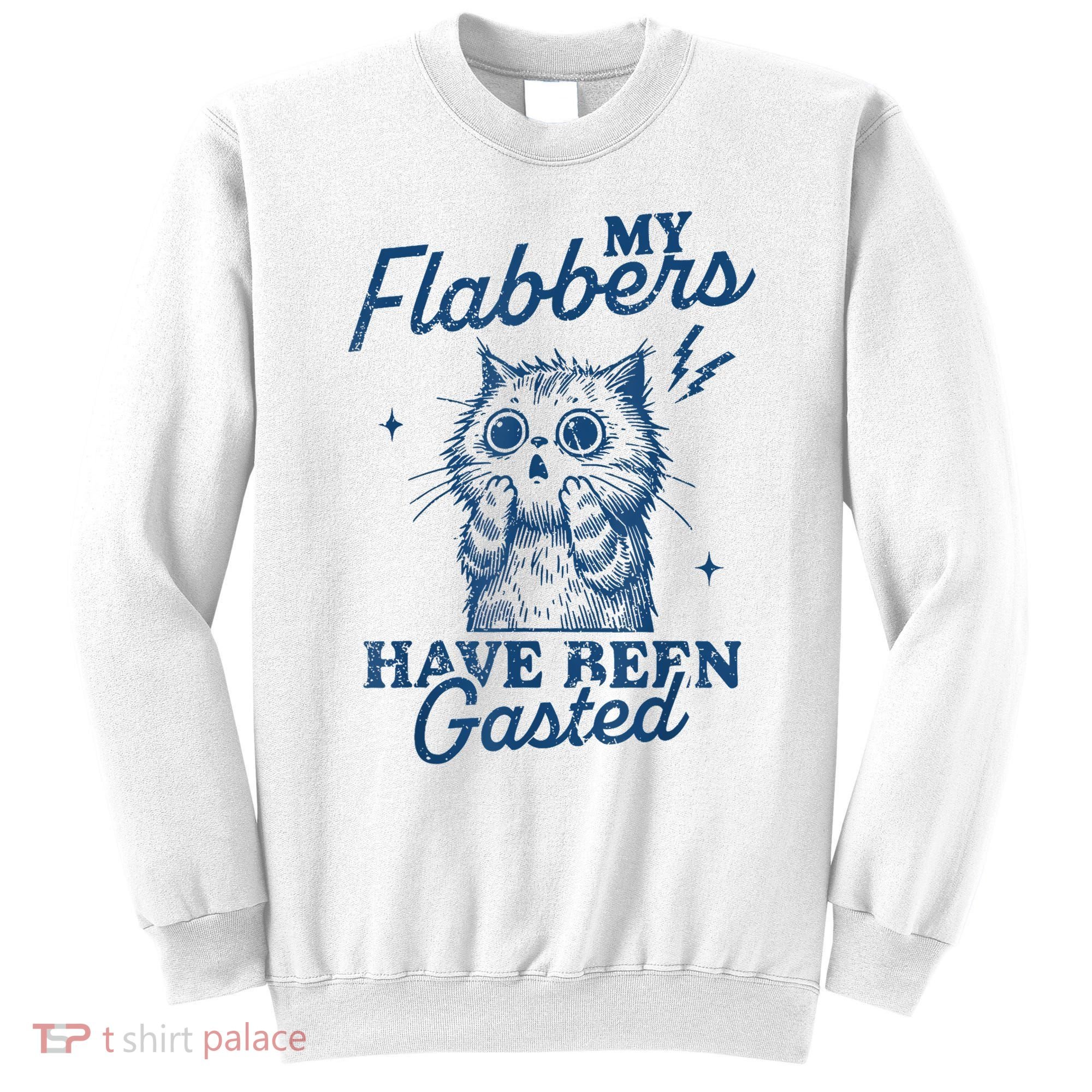 My Flabbers Have Been Gasted Distressed Retro Funny Cat Sweatshirt
