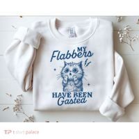 My Flabbers Have Been Gasted Distressed Retro Funny Cat Sweatshirt thumb 2