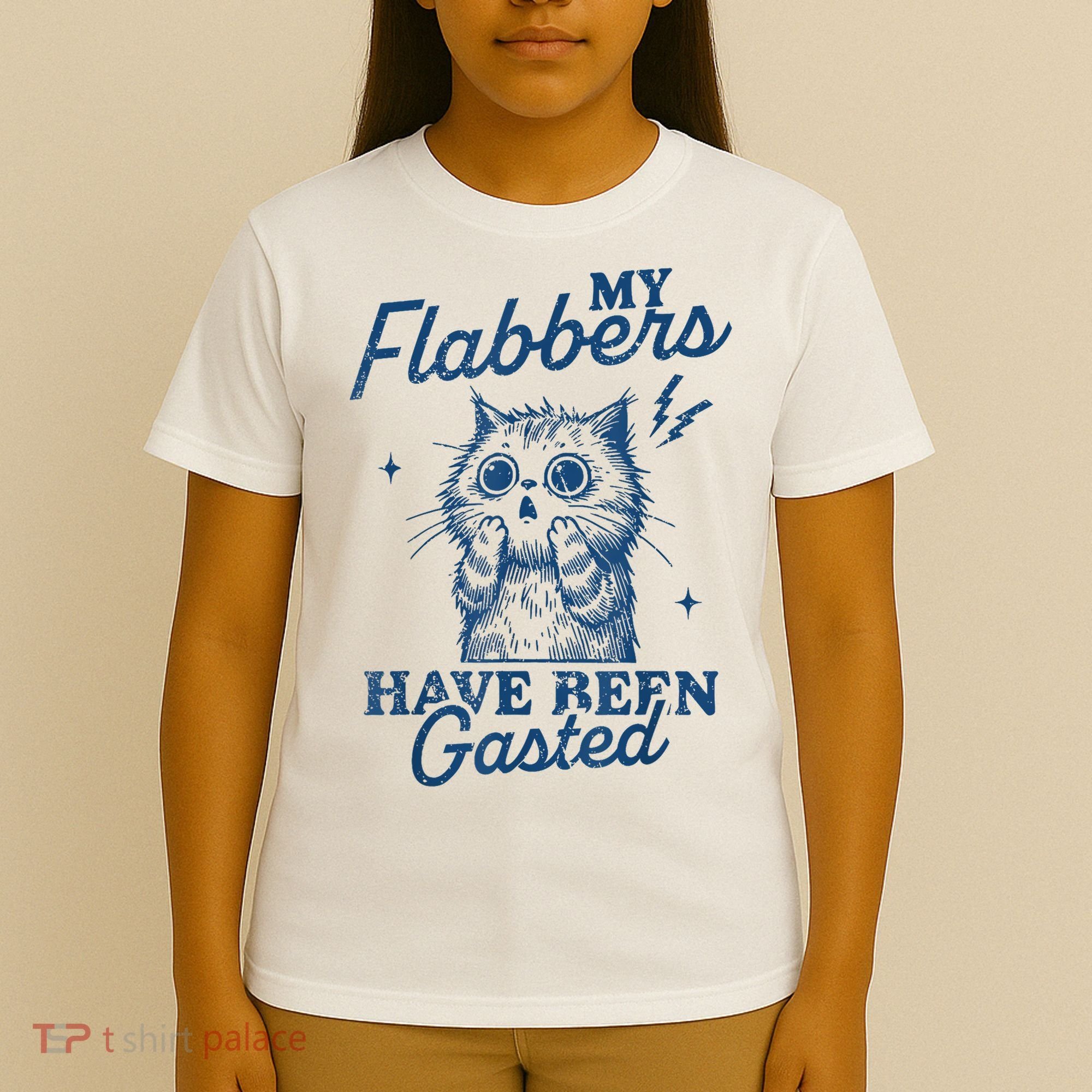 My Flabbers Have Been Gasted Distressed Retro Funny Cat T-Shirt