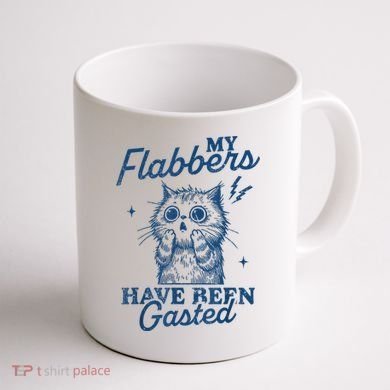 My Flabbers Have Been Gasted Distressed Retro Funny Cat Coffee Mug back
