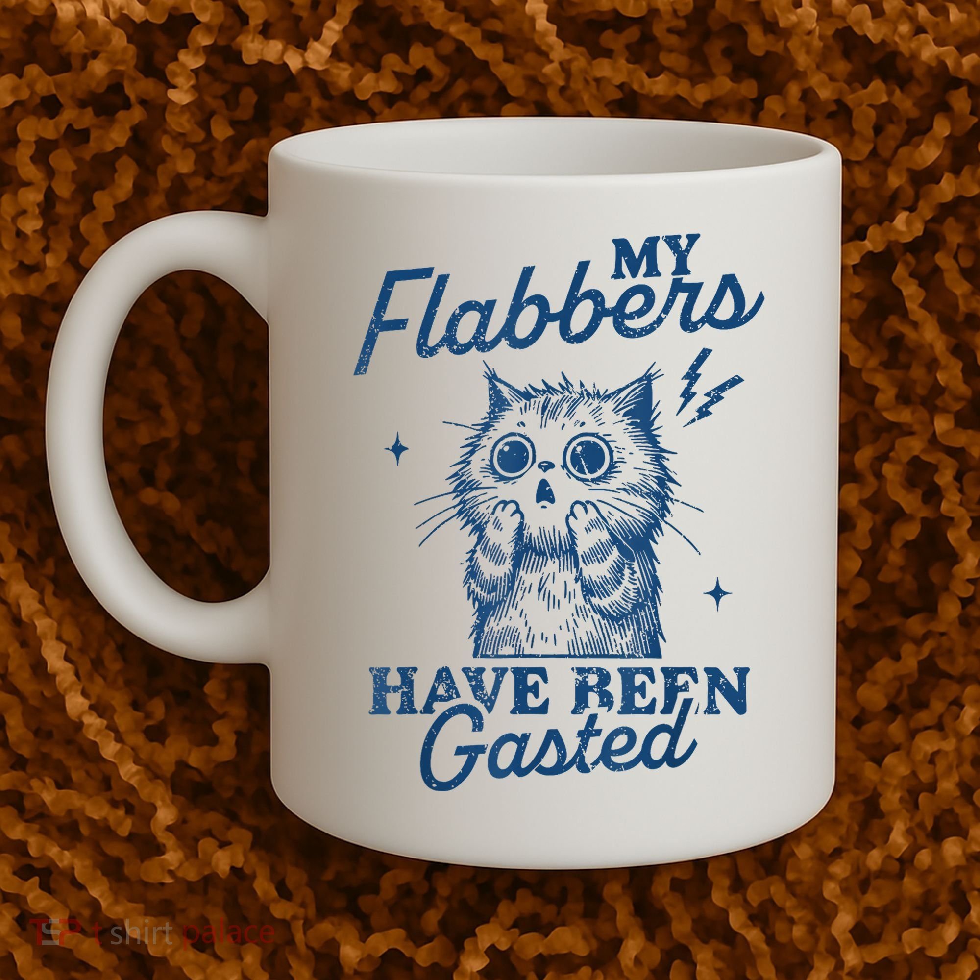 My Flabbers Have Been Gasted Distressed Retro Funny Cat Coffee Mug