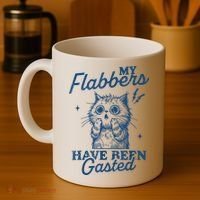 My Flabbers Have Been Gasted Distressed Retro Funny Cat Coffee Mug thumb 4