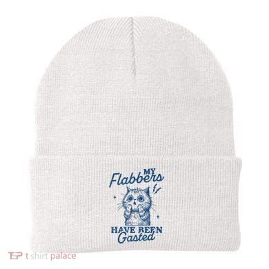 My Flabbers Have Been Gasted Distressed Retro Funny Cat Beanie