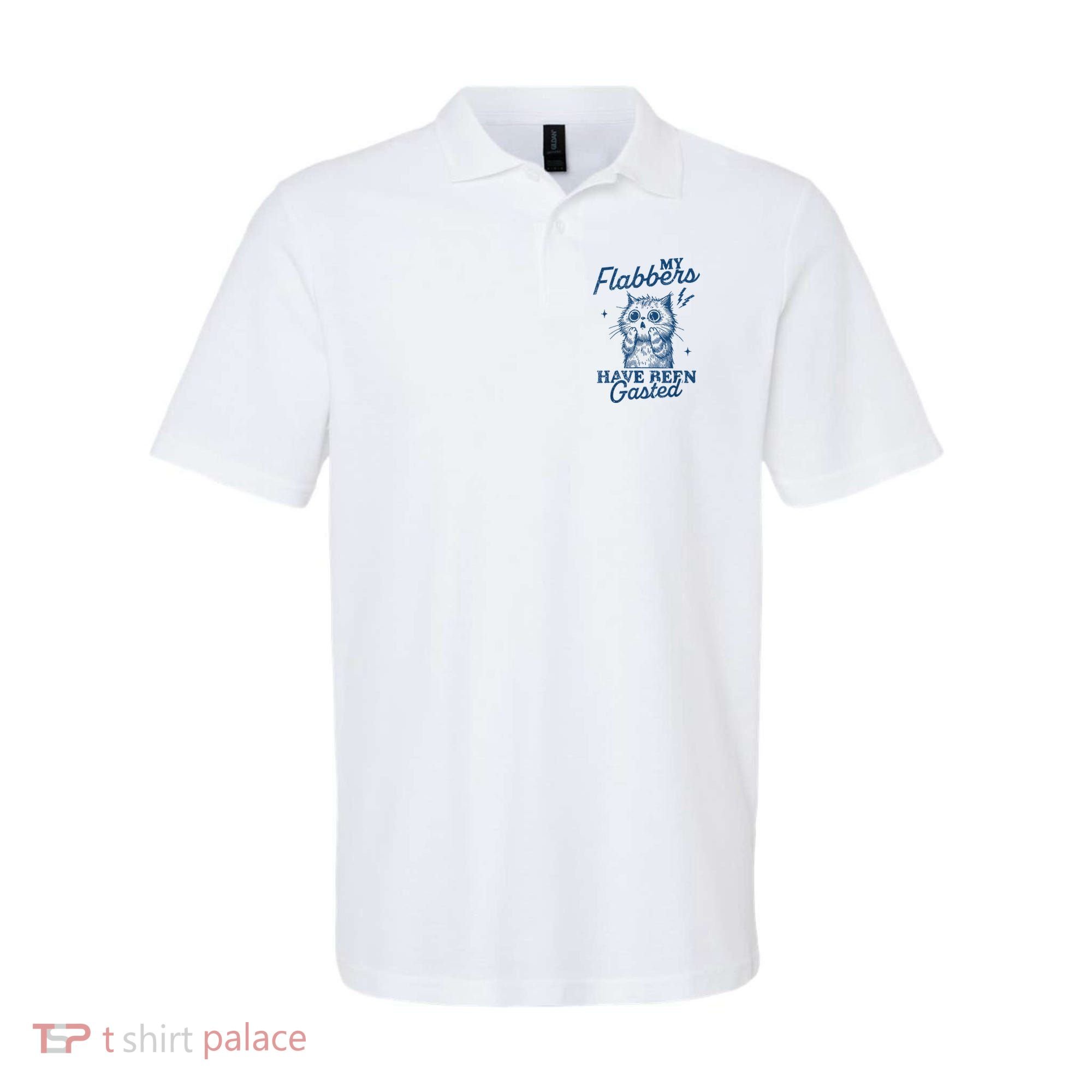 My Flabbers Have Been Gasted Distressed Retro Funny Cat Polo