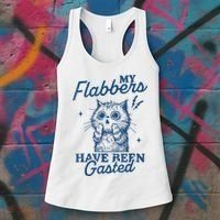 My Flabbers Have Been Gasted Distressed Retro Funny Cat Women's Tank Top thumb 3